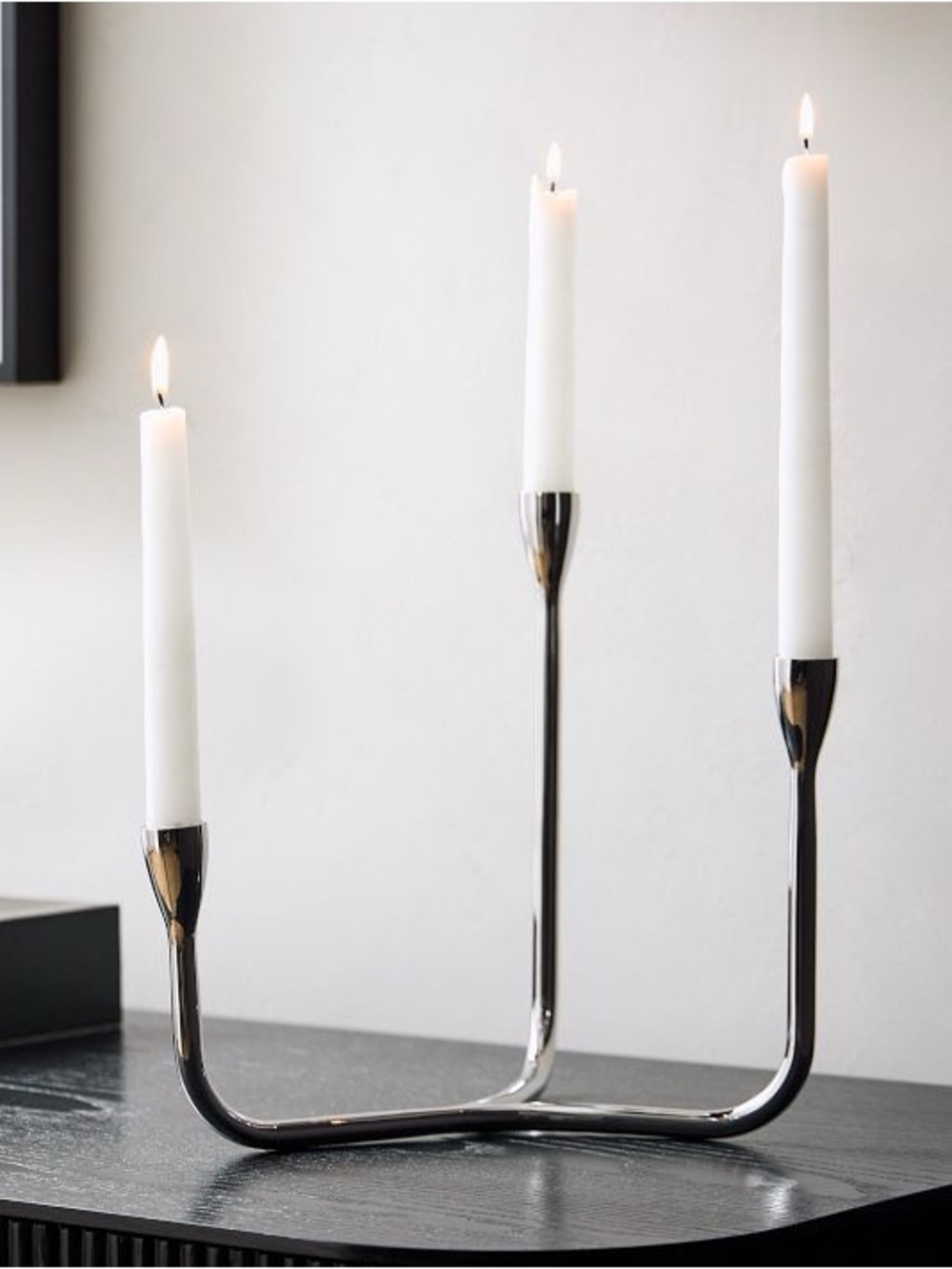 NWT Kuba Metal Taper Centerpiece in Chrome